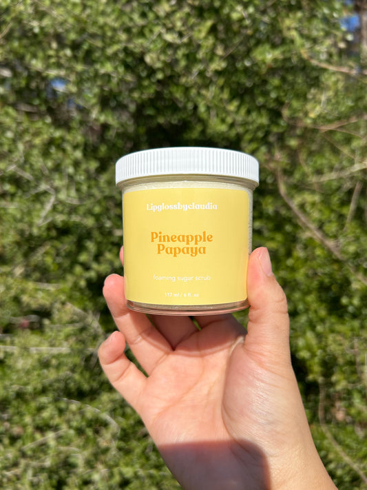 Exfoliating Pineapple Papaya Foaming Sugar Scrub with Avocado Oil