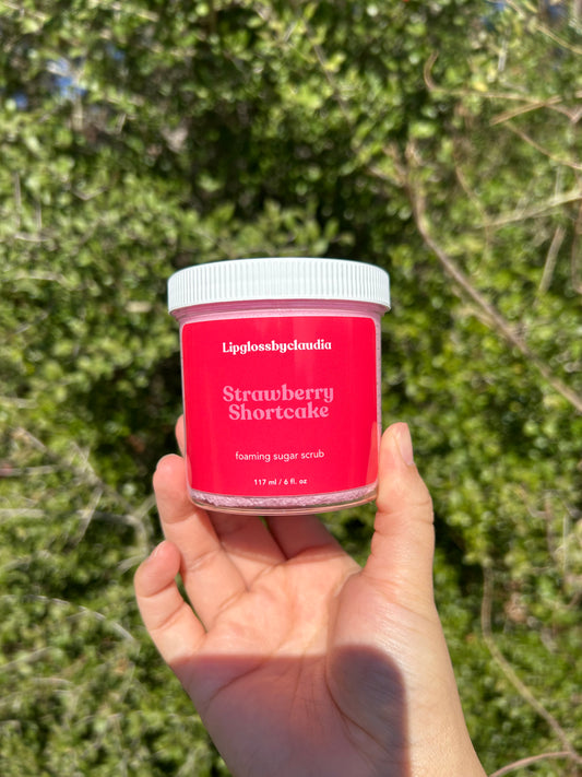 Exfoliating Strawberry Shortcake Foaming Sugar Scrub with Avocado Oil